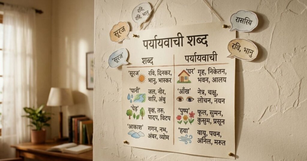 पर्यायवाची शब्द की परिभाषा